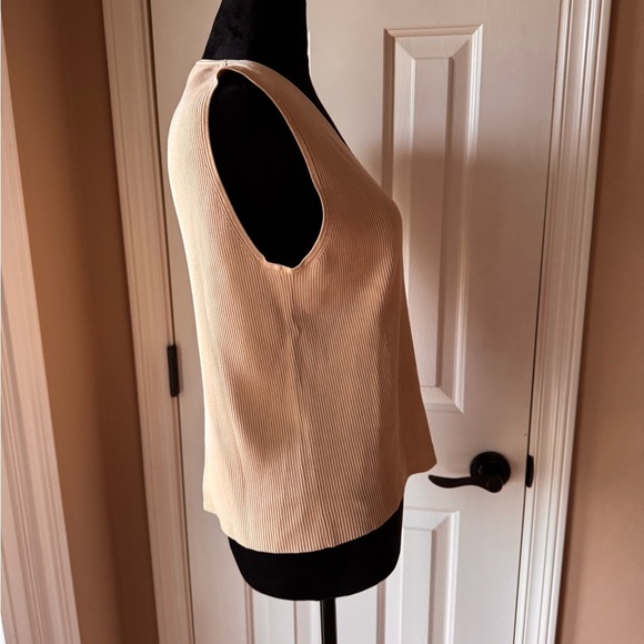 Liz Claiborne Silk Blend Cream Sleeveless V-Neck Top size large - Picture 3 of 8
